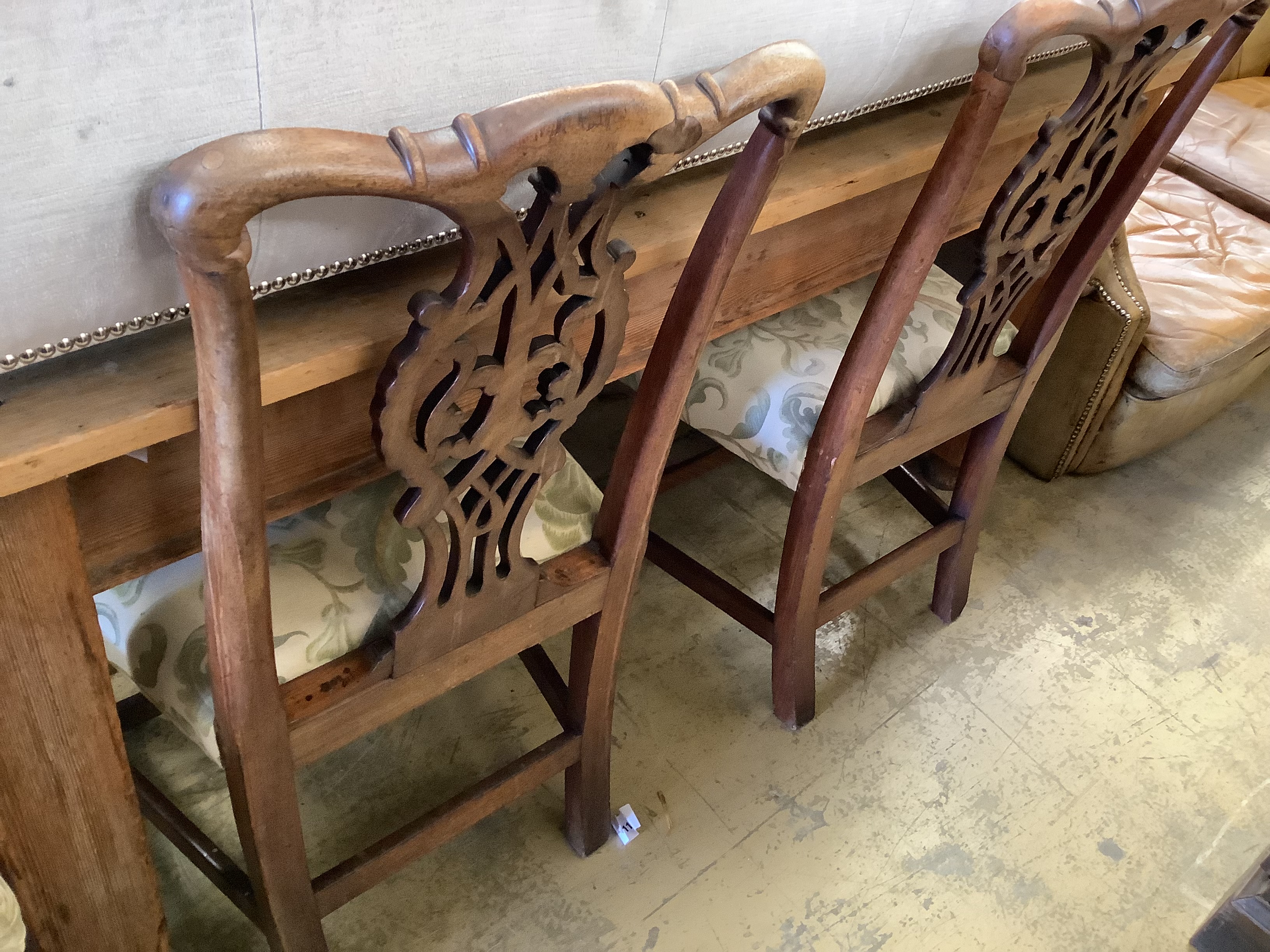 A set of six George III mahogany dining chairs